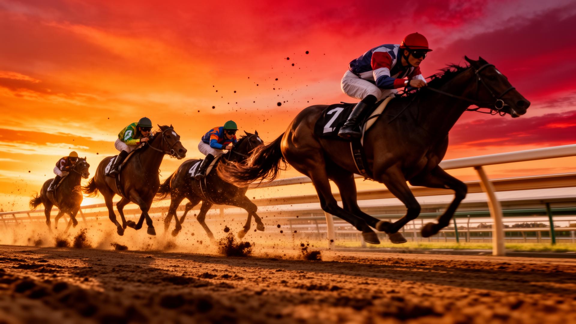 Horse racing action
